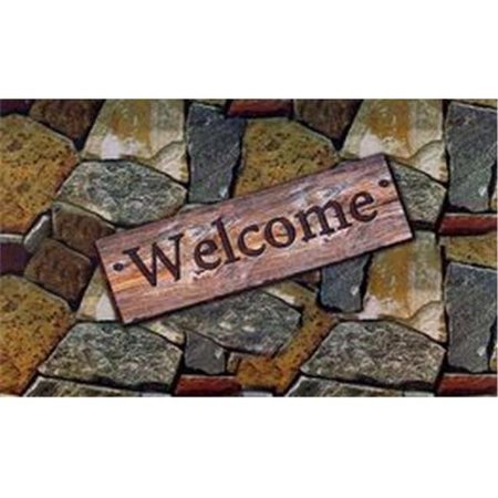 ACHIM IMPORTING Achim Importing Co.; Inc. RM1830QS06 Welcome Quarry Stones Outdoor Rubber Entrance Mat 18 in. x 30 in. RM1830QS06